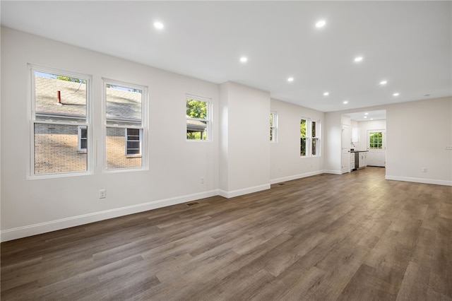 438 N Fairmount St Unit 1, Garfield, PA 15206 - unfurnished living room featuring dark hardwood / wood-style floors