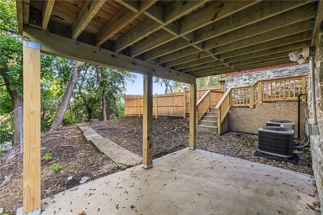 view of patio / terrace with central AC unit