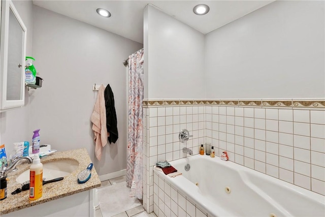 bathroom featuring vanity and tile patterned floors