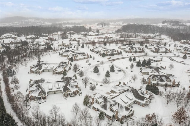 view of snowy aerial view