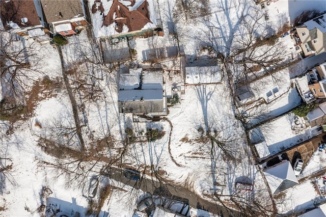 view of snowy aerial view