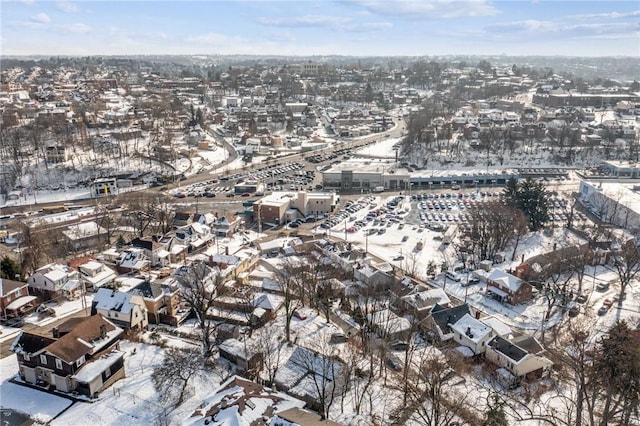 view of snowy aerial view