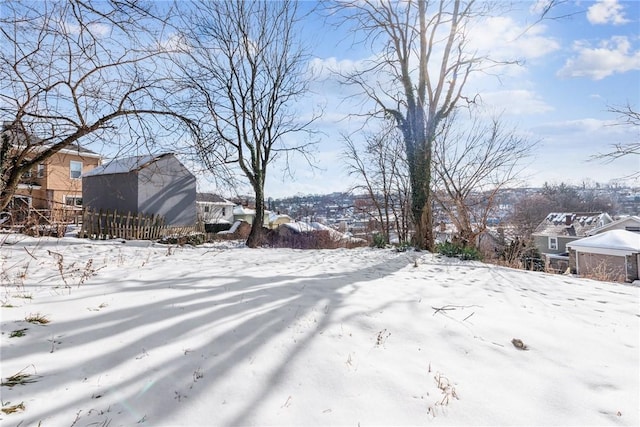 view of snowy yard