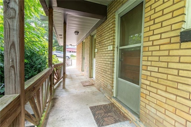 view of patio featuring a porch