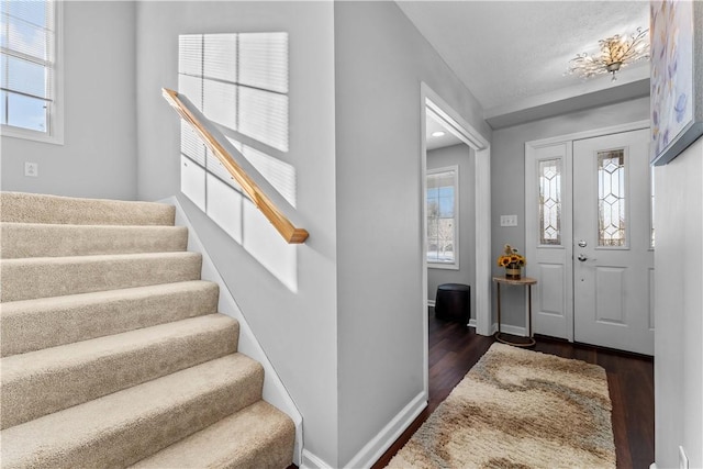 foyer featuring dark hardwood / wood-style flooring