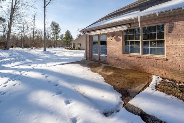 view of snowy exterior