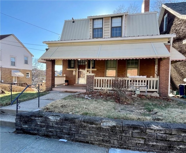 view of front of house featuring covered porch