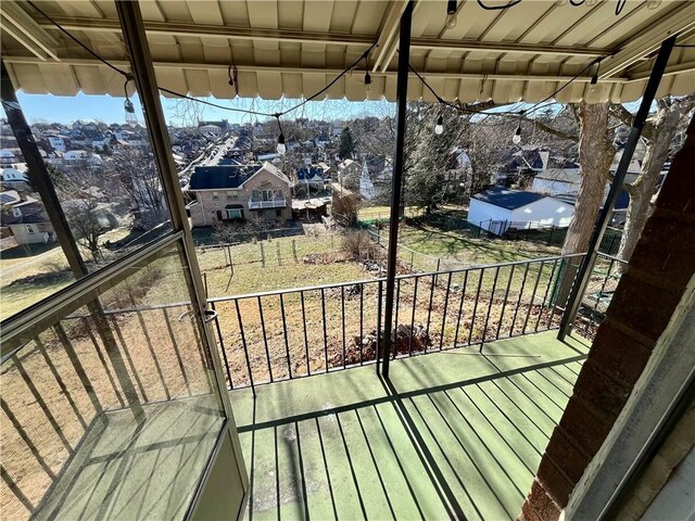 balcony with a residential view