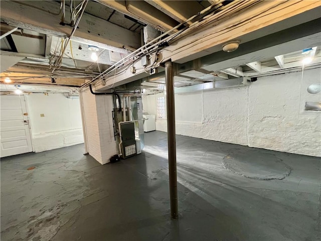 520 Berwin Ave, Brookline, PA 15226 - unfinished basement with heating unit and washer / dryer
