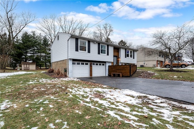 bi-level home with a garage