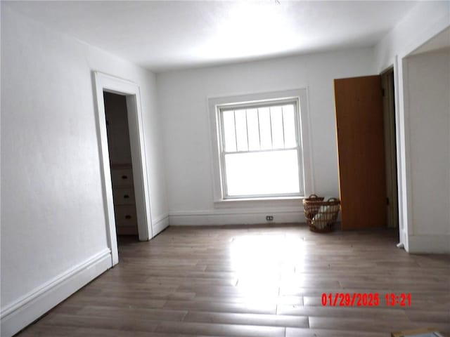 interior space with dark wood-type flooring