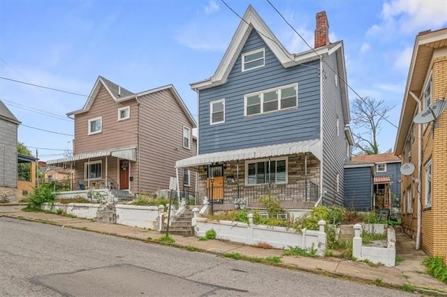 view of front of house with covered porch