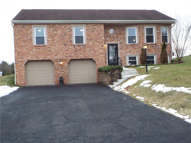 bi-level home with a garage