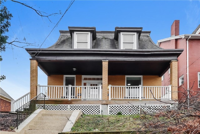 view of front of property with covered porch