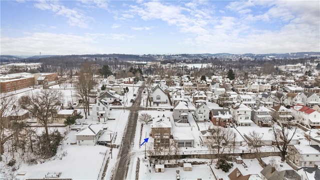 view of snowy aerial view