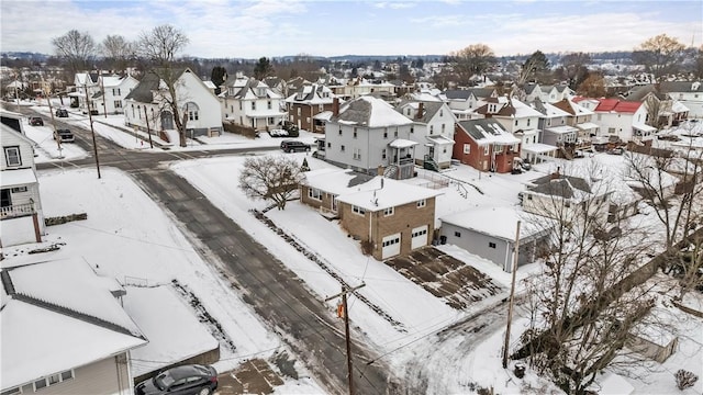 view of snowy aerial view