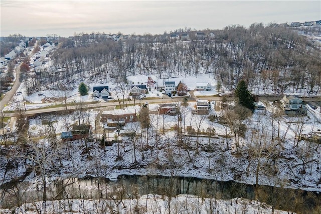 view of snowy aerial view