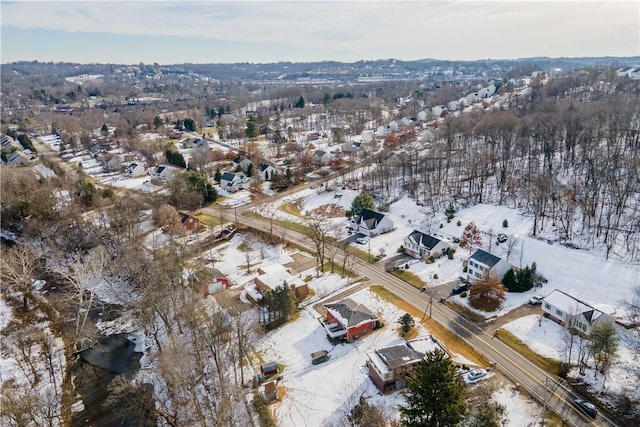 view of snowy aerial view