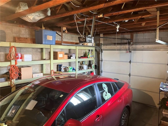 view of garage