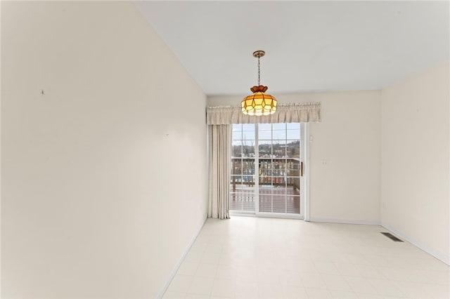 view of unfurnished dining area