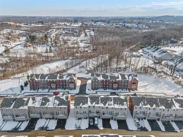 view of snowy aerial view