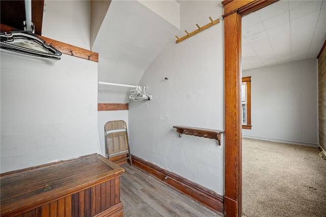 interior space with hardwood / wood-style flooring