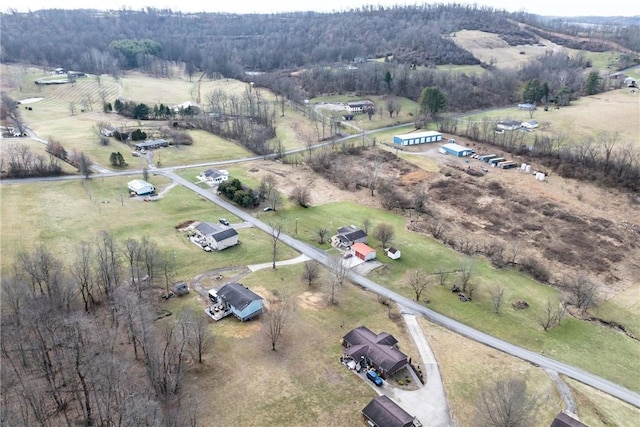 bird's eye view featuring a rural view