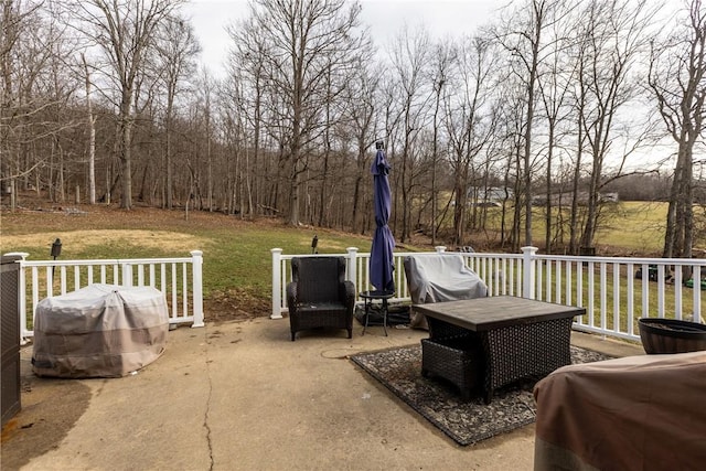 view of patio / terrace with area for grilling