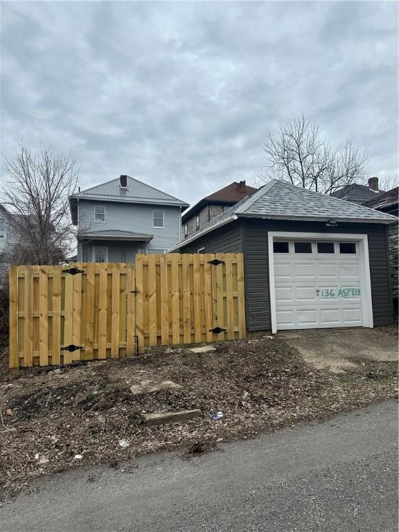 view of garage