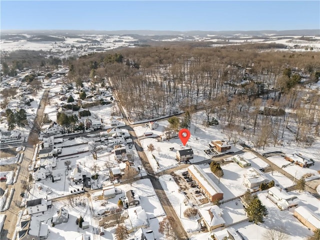 view of snowy aerial view