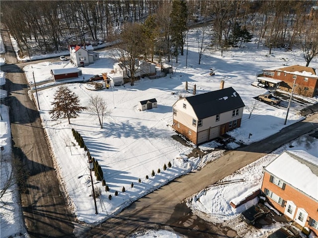 view of snowy aerial view