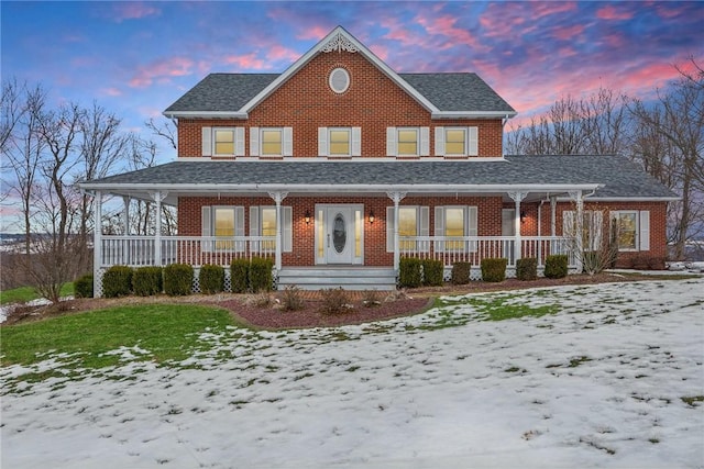 view of front of property with covered porch