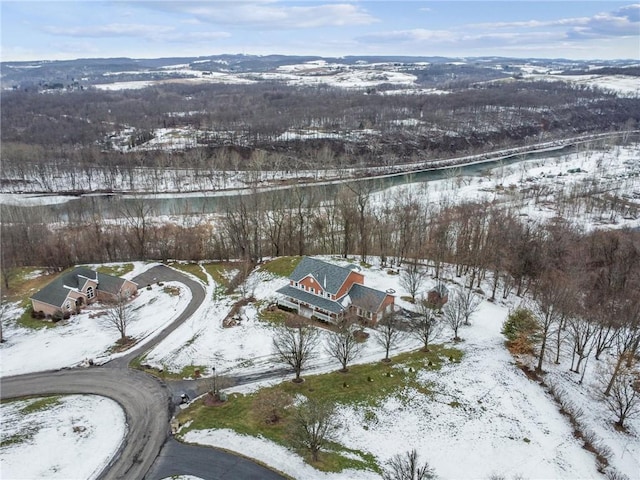 view of snowy aerial view