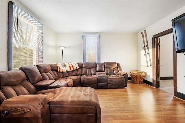 living room featuring light hardwood / wood-style floors