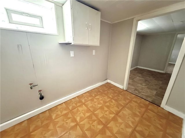 washroom featuring light parquet floors