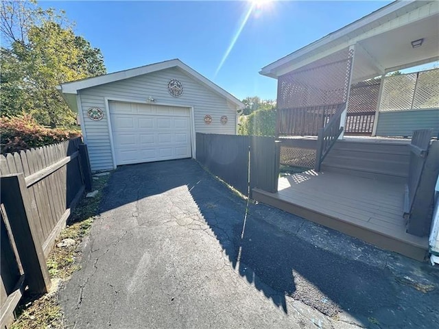 view of garage