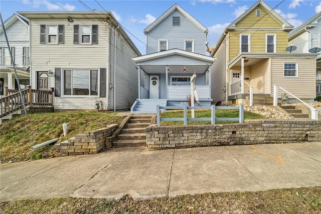 view of front of home featuring covered porch