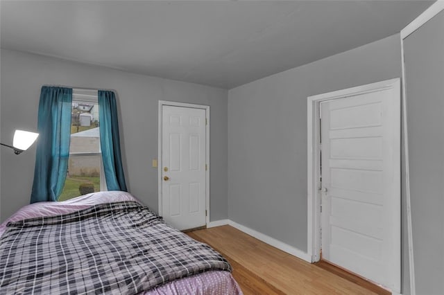 bedroom featuring wood-type flooring