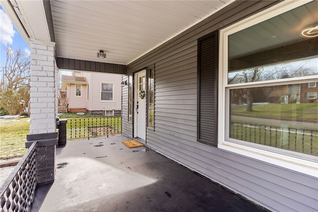 view of patio / terrace with a porch