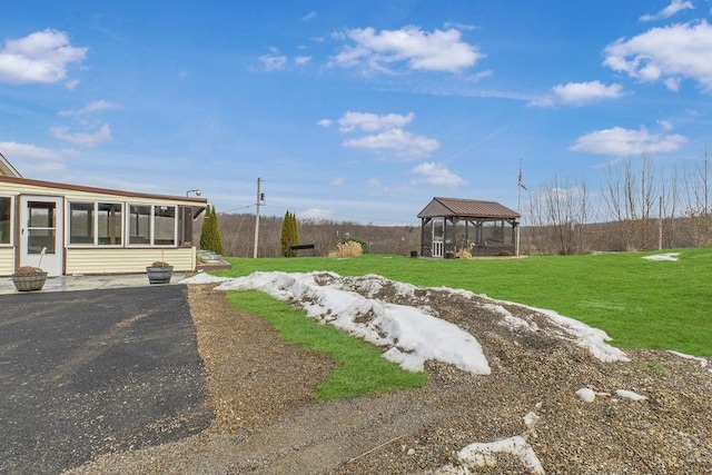 view of yard featuring a gazebo