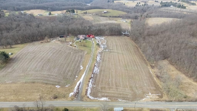 aerial view with a rural view