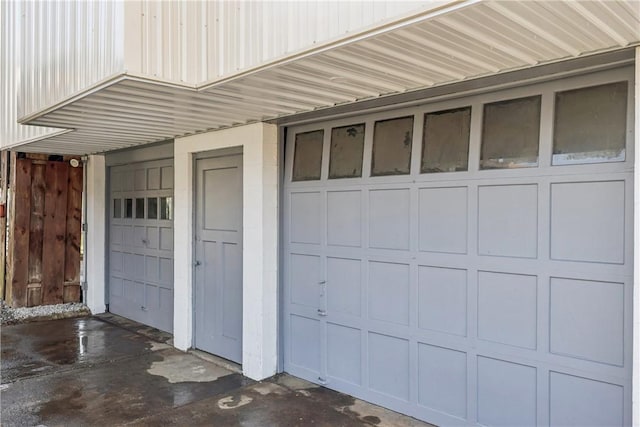 view of garage