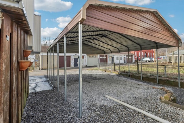 view of car parking featuring a carport