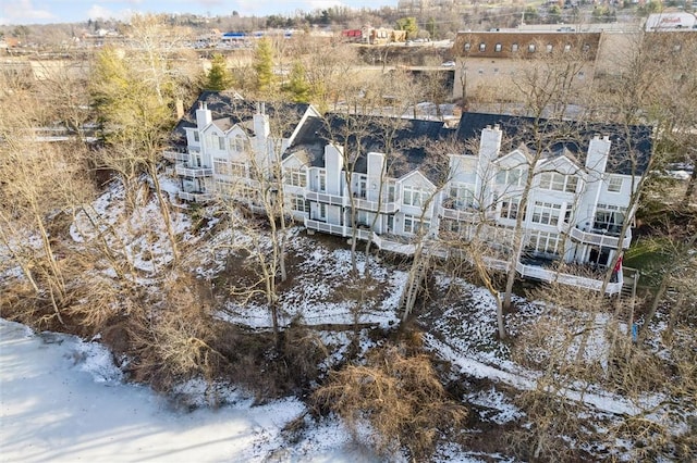 view of snowy aerial view