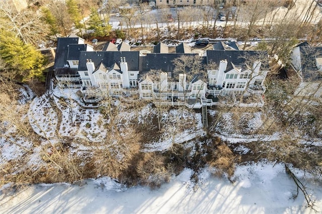 view of snowy aerial view