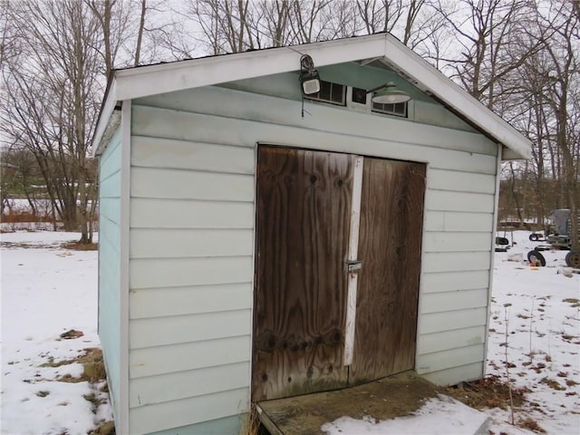 view of snow covered structure