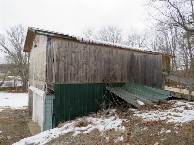 view of snow covered structure