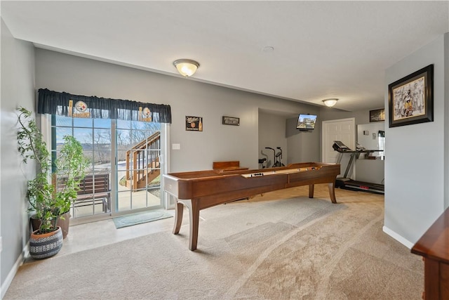 view of carpeted home office