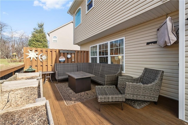 deck with outdoor lounge area