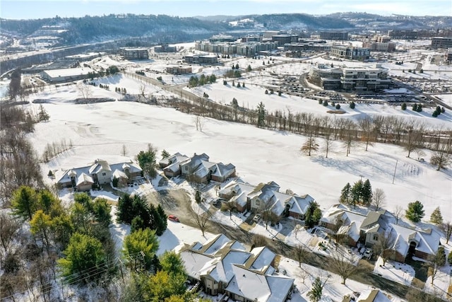 view of snowy aerial view